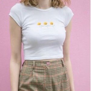 Brandy Melville Yellow Flower Top 🌻